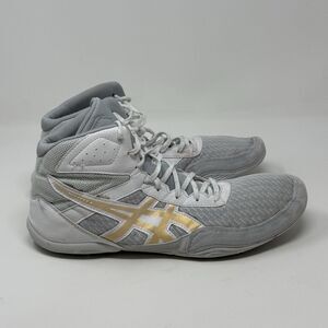 Asics Matflex 6 Wrestling Shoes Mens 12 Gray Gold Lightweight Sneakers MMA